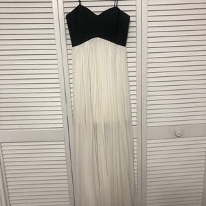 Formal white and black floor length dress